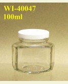 100ml Glass Food Jar - Hexagon